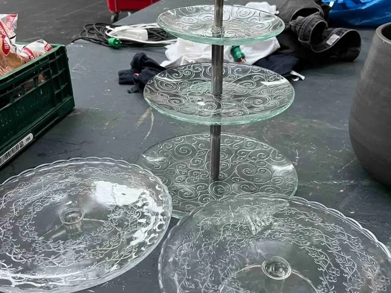 Billede 1 - 2 stk. Fade og 1 stk. opsats i glas