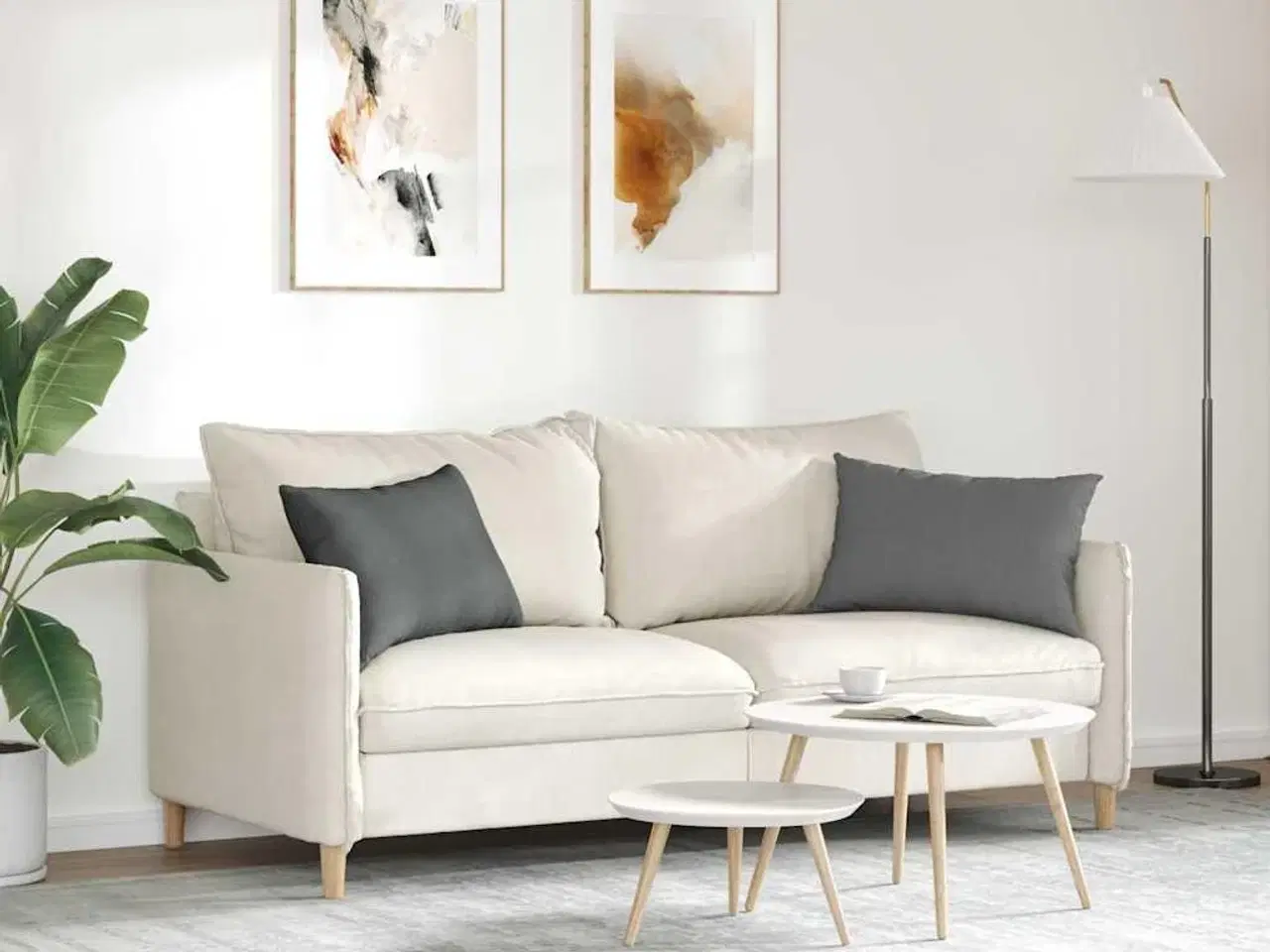 Billede 4 - Sofapuder 2 stk Mørkegrå 40 x 60 cm