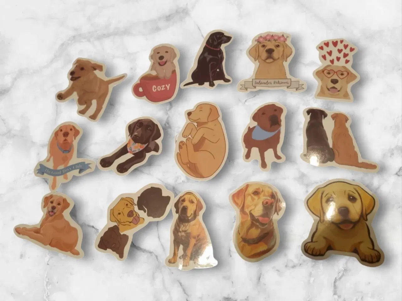 Billede 1 - Labrador Klistermærke-Pakke – 10 Charmerende Desig