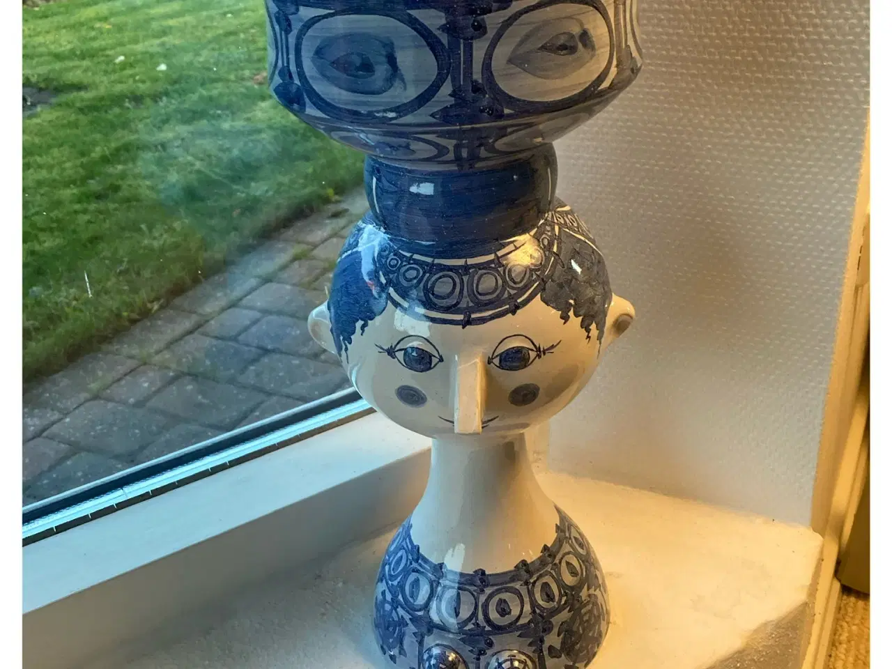 Billede 1 - Bjørn Wiinblad Kvindehoved vase V43 fra 1970 Højde