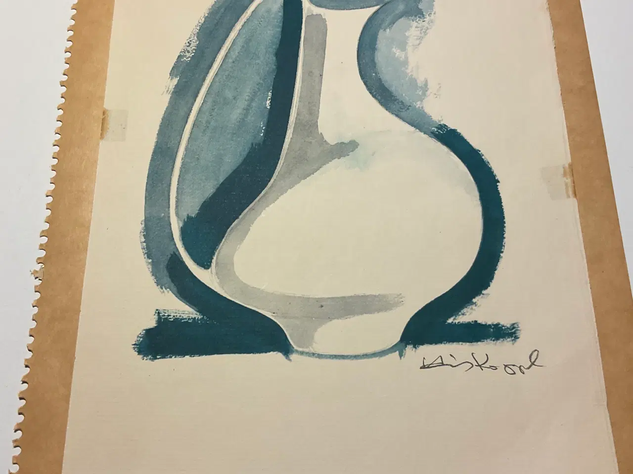 Billede 1 - Akvarel Henning Kobbel Georg Jensen Sølv