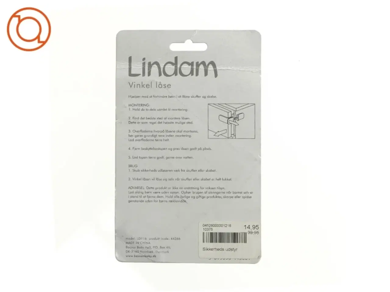 Billede 2 - Vinkel låse fra Lindam (str. 18 x 11 cm)