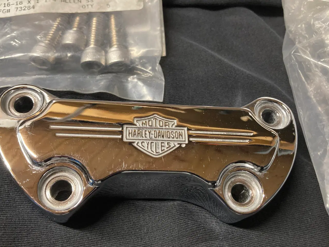 Billede 5 - Harley riser clamp, med NYE Pull Back risers og