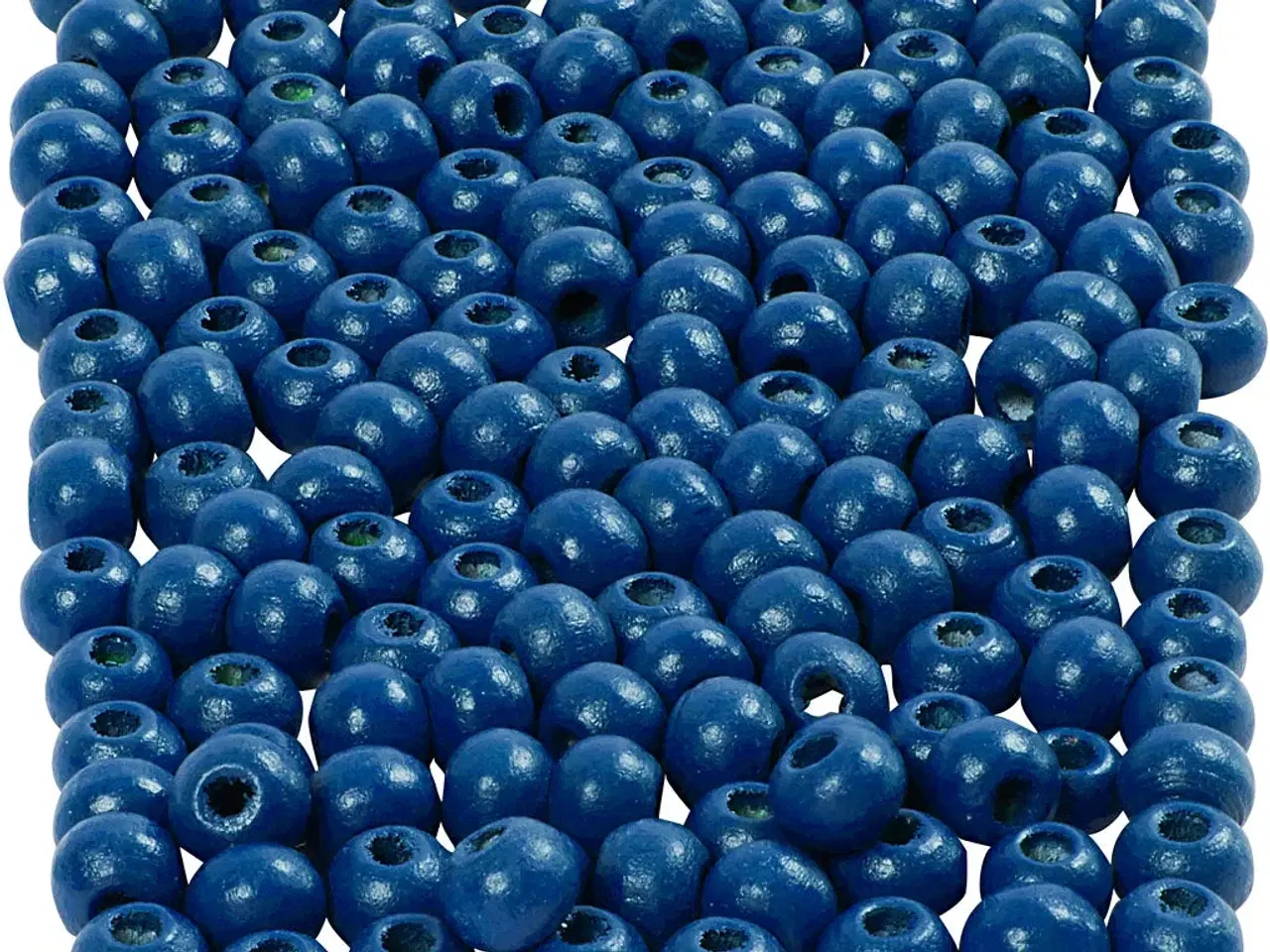 Billede 1 - Træperler, diam. 5 mm, hulstr. 1,5 mm, blå, 6g/ 1 pk.