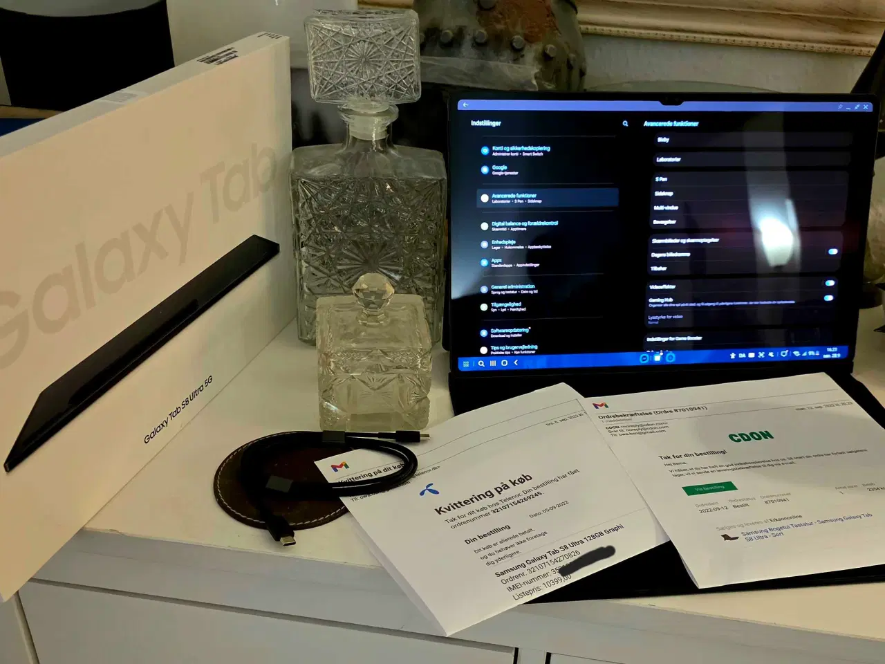 Billede 2 - Samsung Galaxy Tab S8 Ultra 128 5G Som Ny inkl. Co
