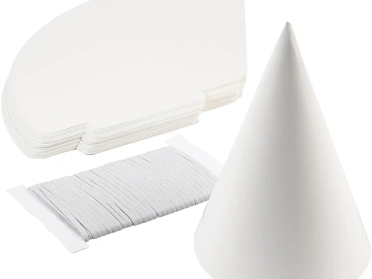 Billede 1 - Kartonkegle, H: 23 cm, diam. 16,5 cm, 230 g, hvid, 50stk./ 1 pk.