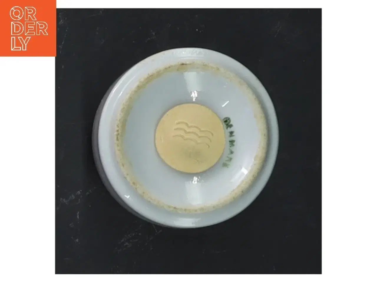 Billede 3 - Lille porcelæns saltbøsse fra Royal Copenhagen blå kant (str. Ø 5 cm, 4,5 cm)