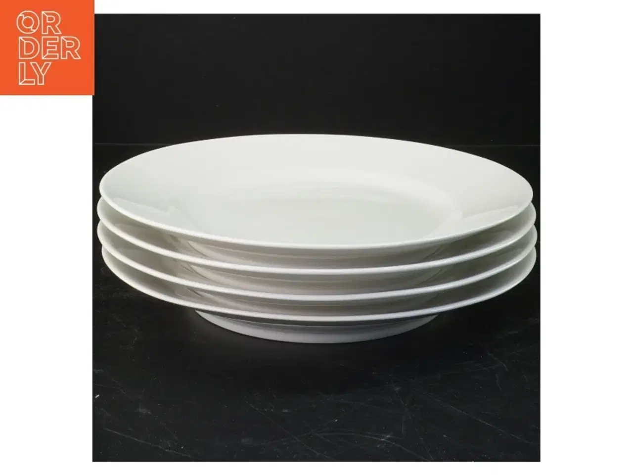 Billede 1 - Sæt af hvide tallerkener fra Royal Copenhagen (str. Ø 24,5 cm)