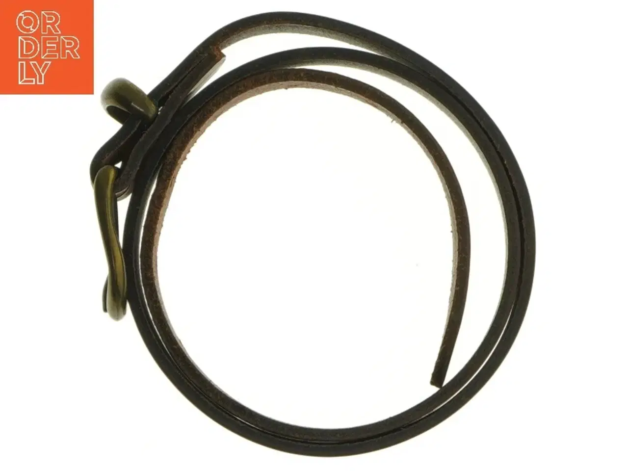 Billede 3 - Læderbælte med metalspænde (str. 70 cm)