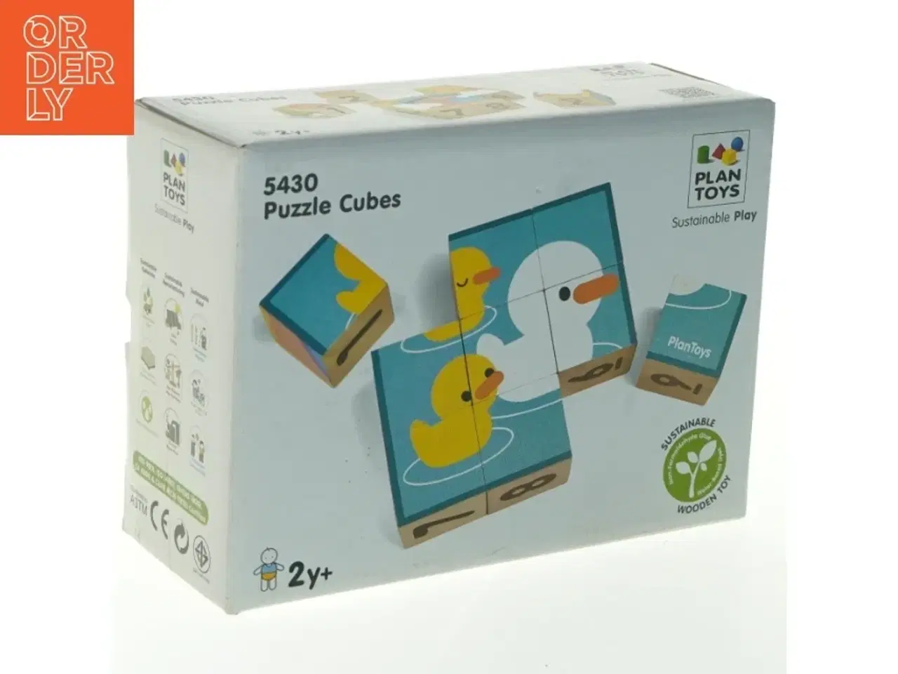 Billede 1 - Puslespil terninger fra PlanToys (str. 19x8x14 cm)