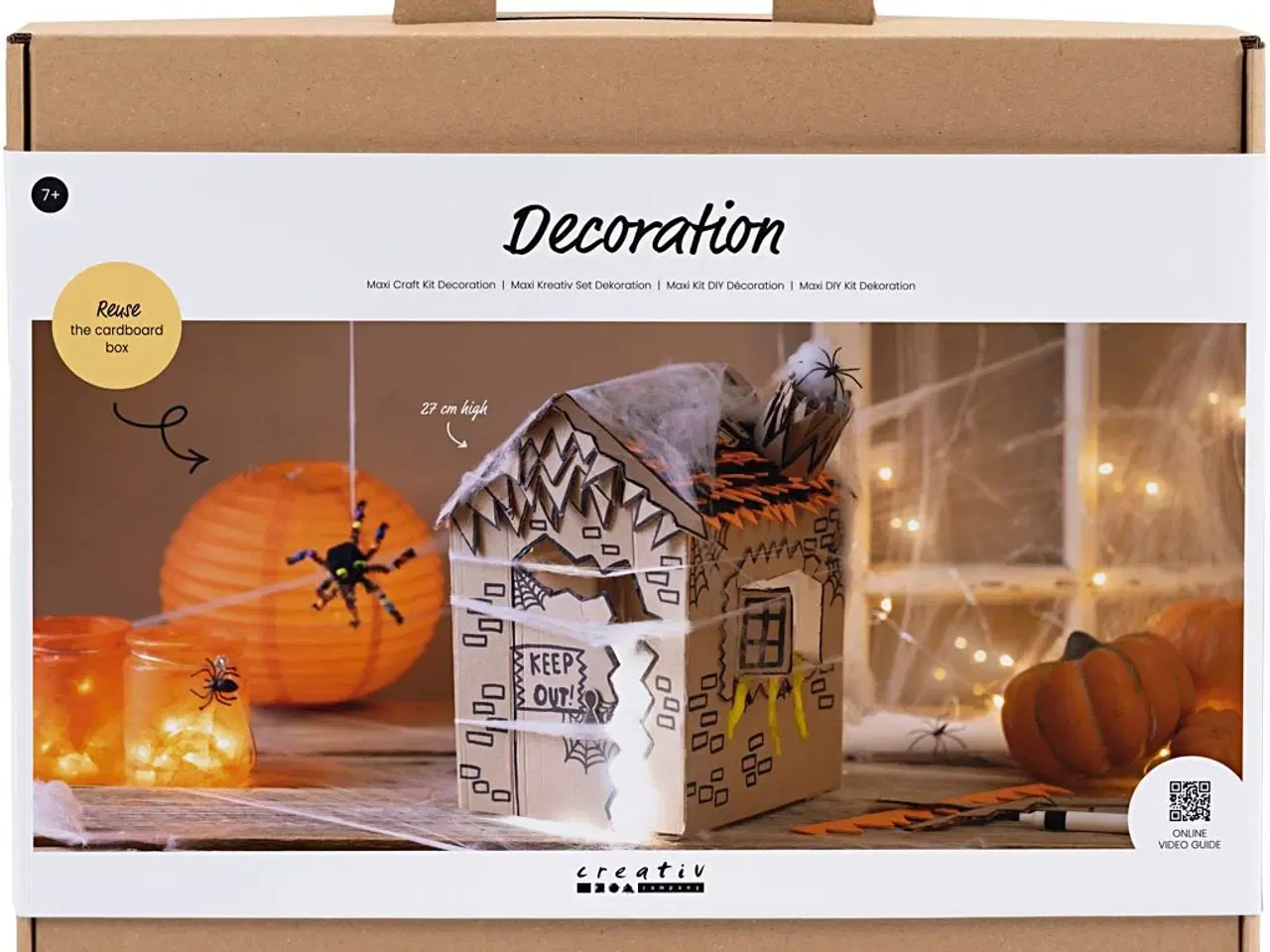 Billede 1 - Maxi DIY Kit Dekoration, Halloween hus, sort, lys brun, orange, 1 pk.