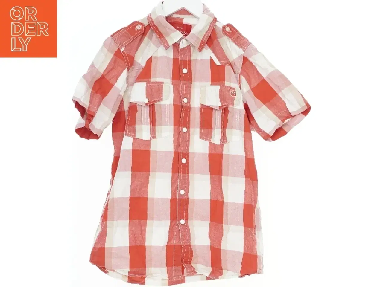 Billede 1 - Rød og hvid ternet skjorte med korte ærmer fra M&c Brand (str. 152)