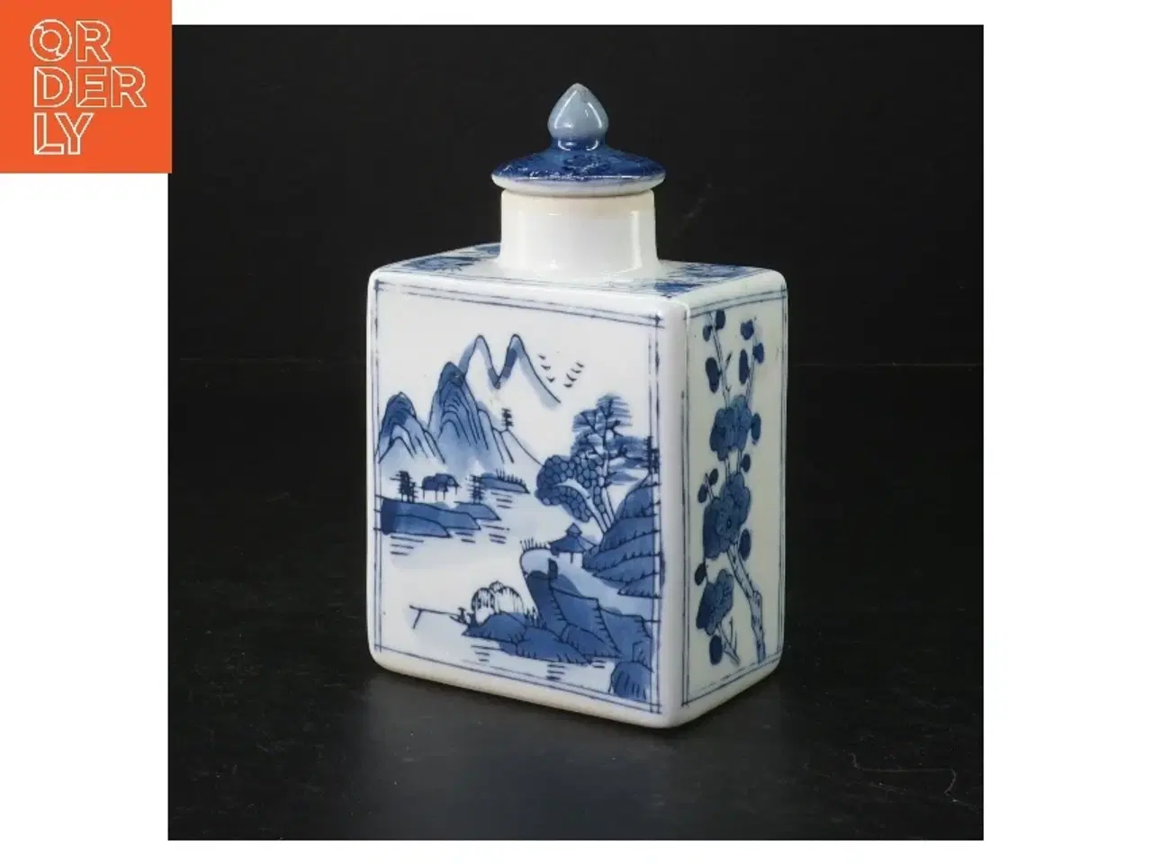 Billede 1 - Kinesisk tedåse (str. H 15 cm b 9 cm)