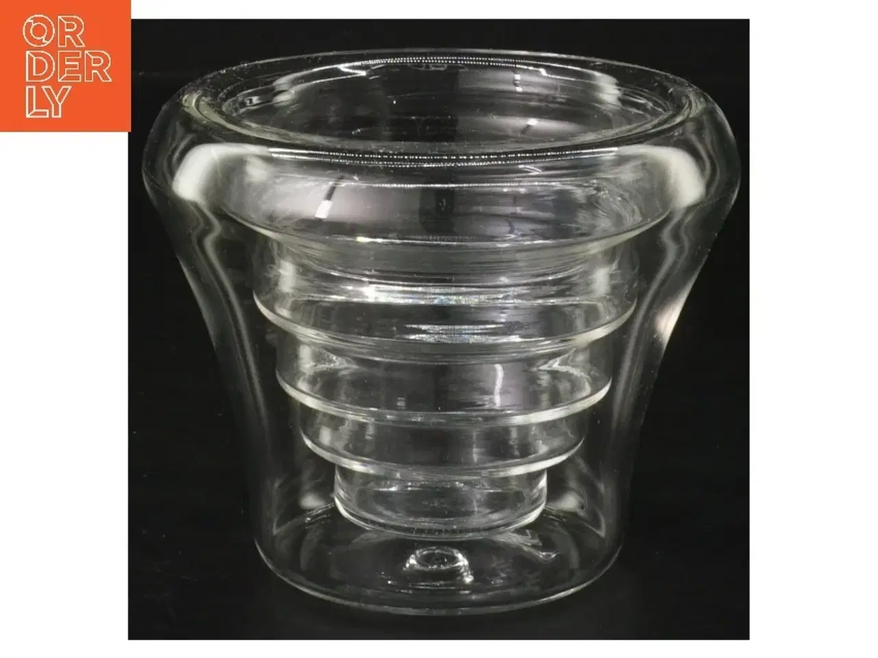 Billede 1 - Flot dobbelt Glasvase (str. Ø 10,5 cm længde 9,5 cm)