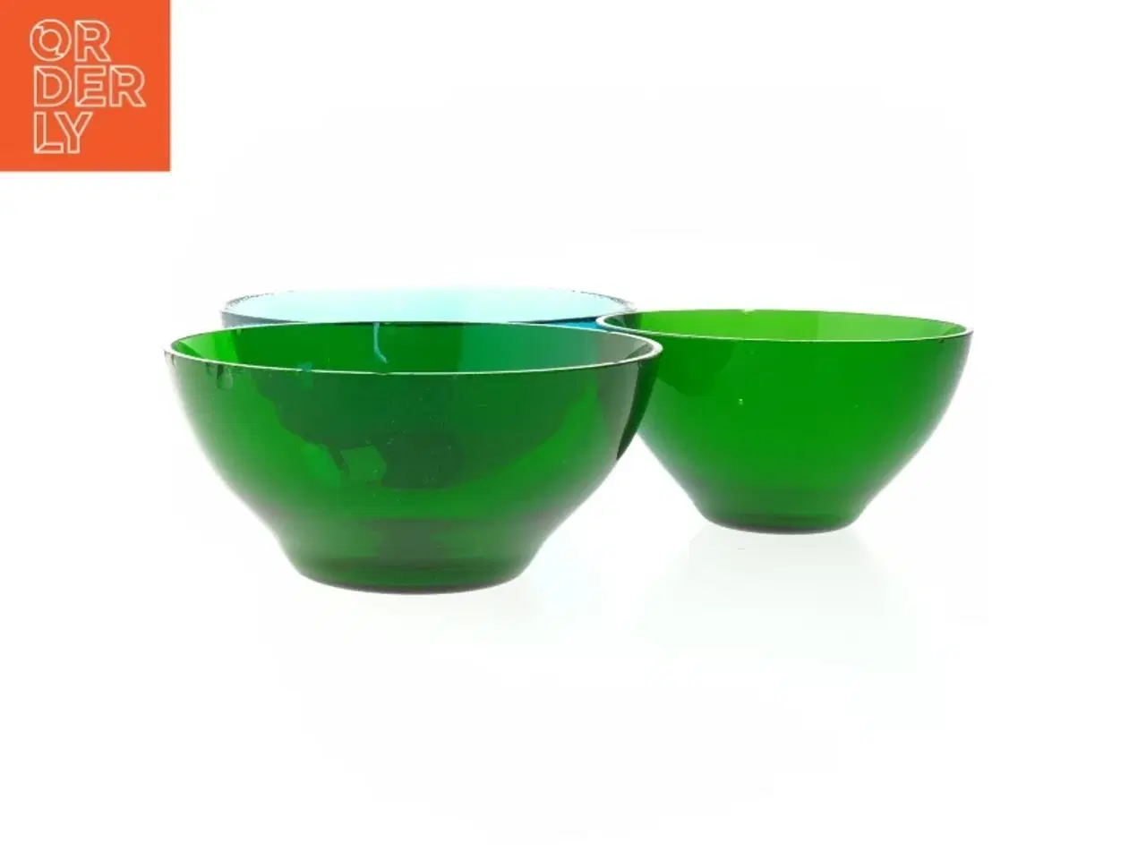 Billede 2 - Vintage Farvede glas skåle (str. Ø 15,5x8,5&ø18,5x8,5&ø20x8 cm)