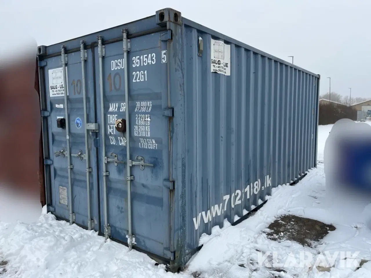 Billede 1 - 20 fods container med reoler og arbejdsbord