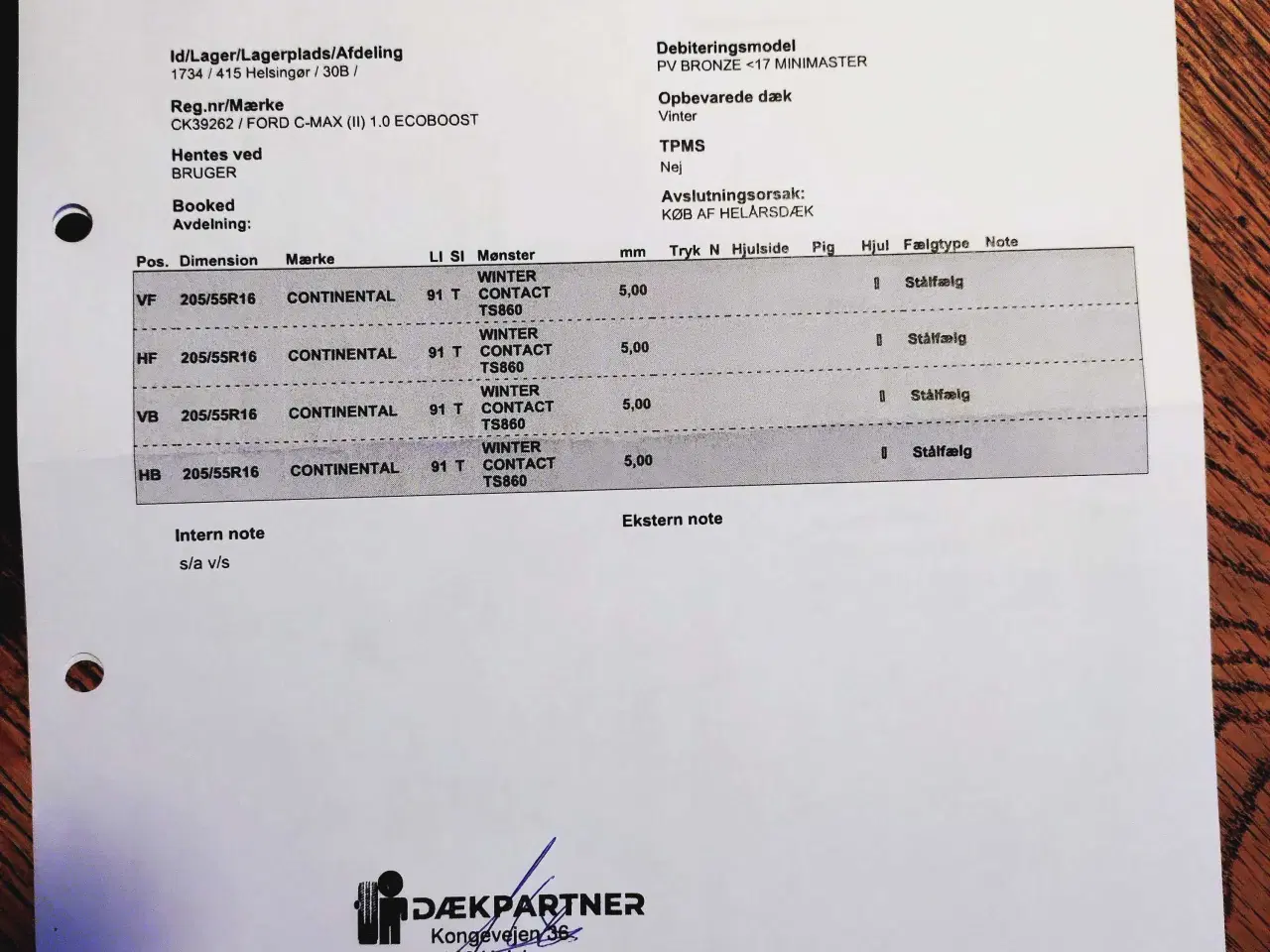Billede 4 - Vinterdæk på fælge - Ford Cmax