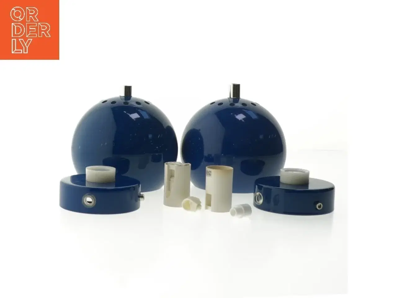 Billede 3 - Blå lamper med kugledesign fra Frandsen (str. 14 cm)