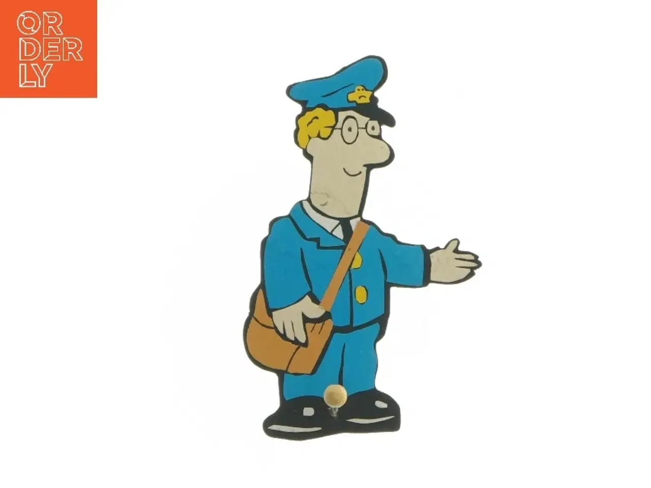 Billede 1 - Træfigur af postbud med knage (str. 17 cm)