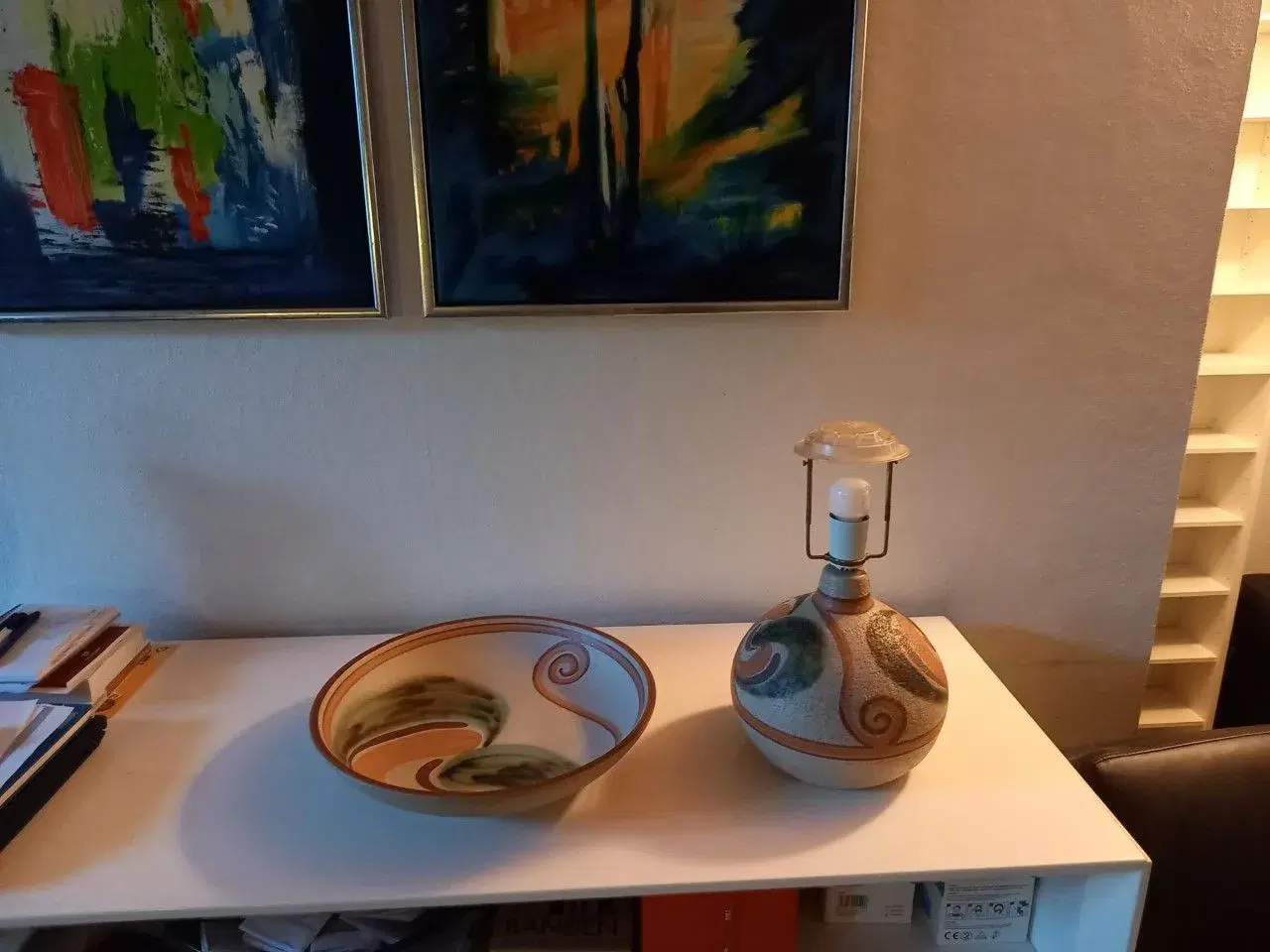 Billede 2 - Søholm bordlampe og fad Keramik stentøj
