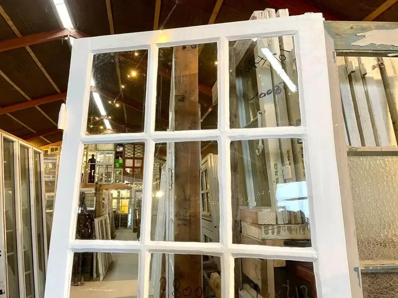 Billede 3 - Udvendig enkeltdør m. smukt, gammelt glas