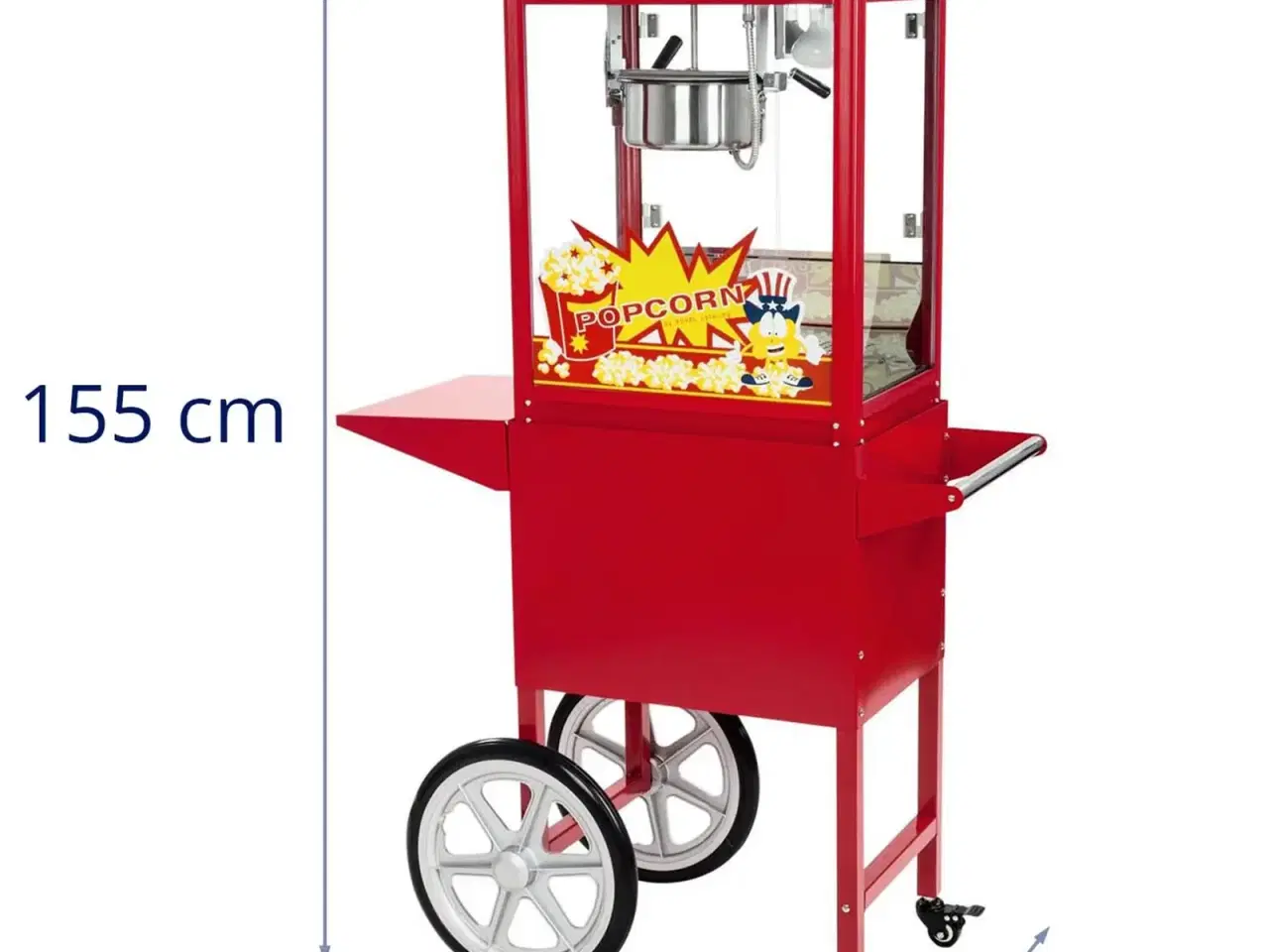 Billede 12 -  Popcornmaskine med vogn 88 L – 1600 W – rød