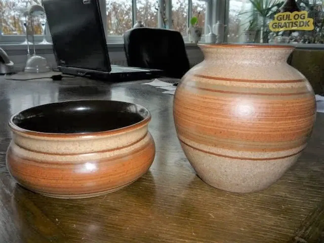 Billede 1 - Skål og vase i stentøj
