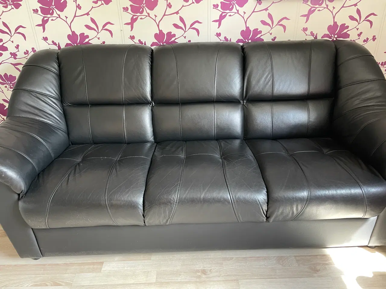 Billede 1 - Ægte læder sofa