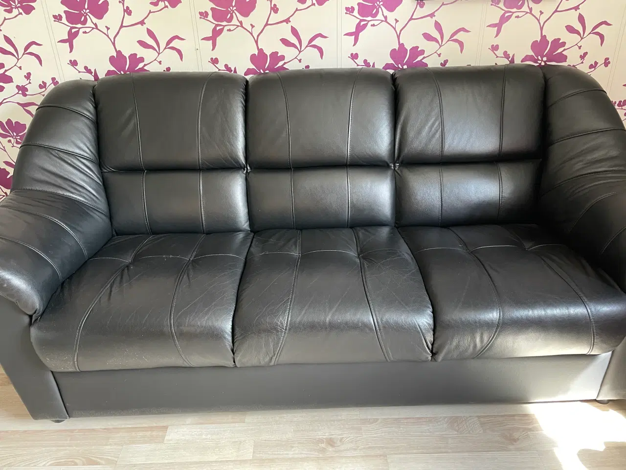 Billede 1 - Læder sofa