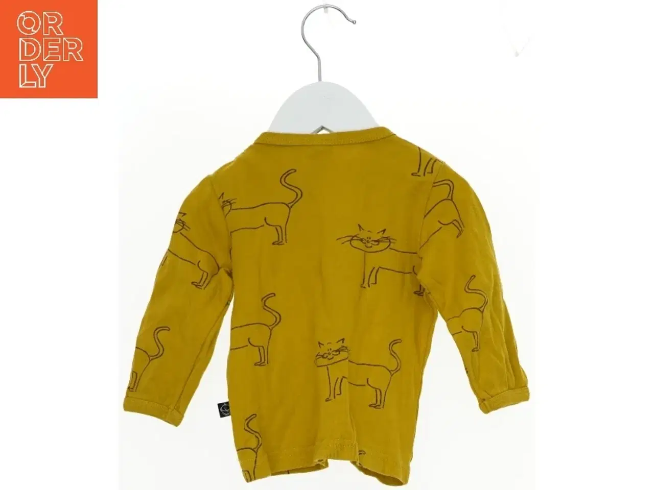 Billede 2 - Langærmet bluse med kattemønster (str. 74)