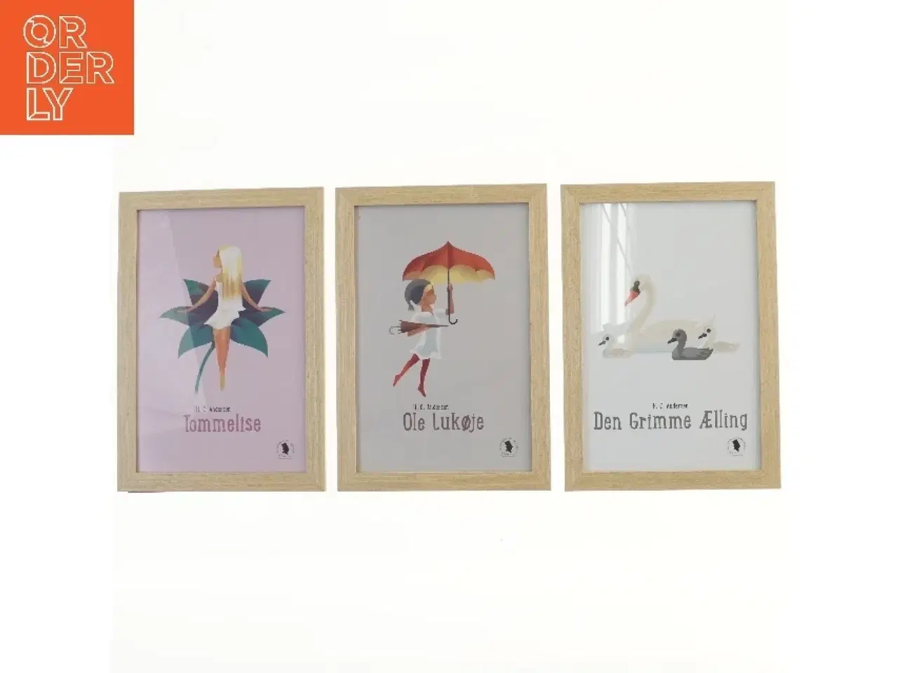 Billede 1 - 3 indrammede H.C. Andersen plakater 33x23 cm (str. 3 stk 33x23 cm)