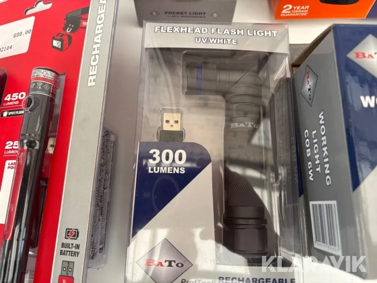 Billede 11 - Værkstedslamper og pandelamper Elwis - Osram - Bato - Milwaukee