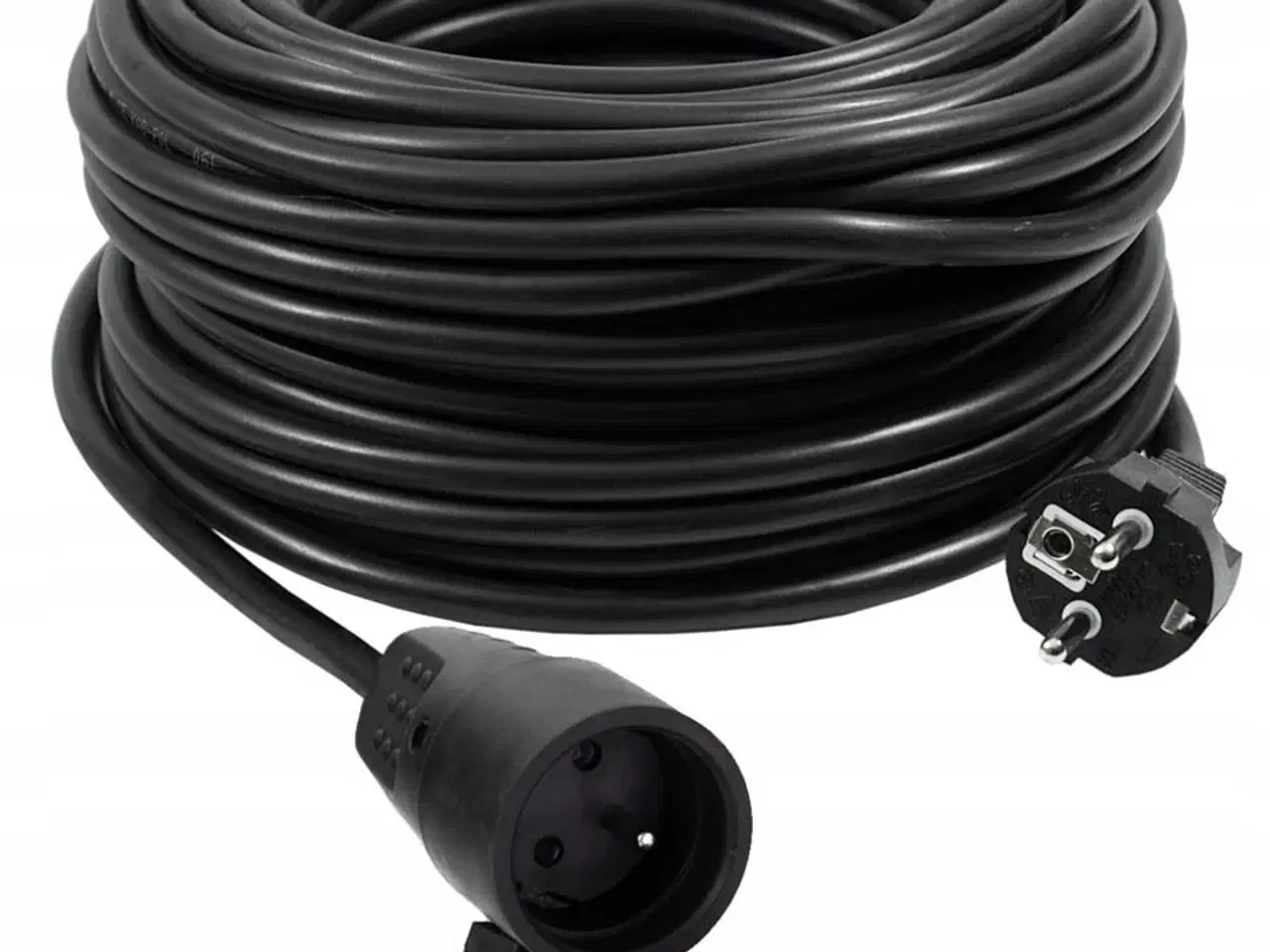 Billede 1 - Forlængerledning 50 m 3×2,5 mm² – VERTEX PZO50M, sort/orange