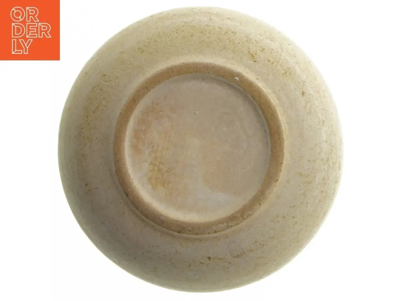 Billede 2 - Keramisk vase med brune striber (str. 10 cm)
