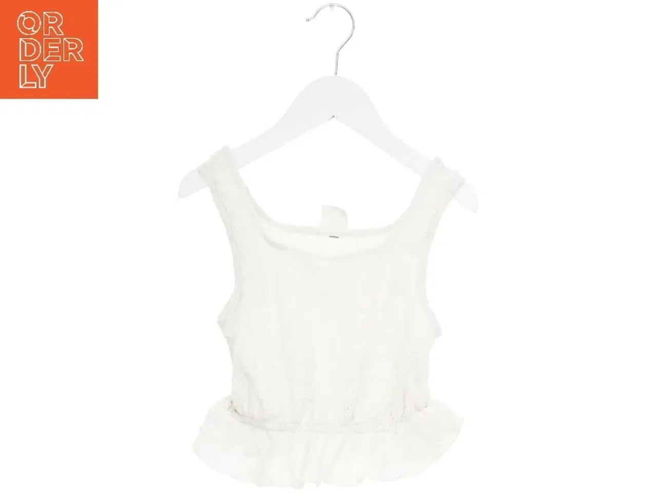 Billede 1 - Hvid top med flæser fra Zara (str. 140)