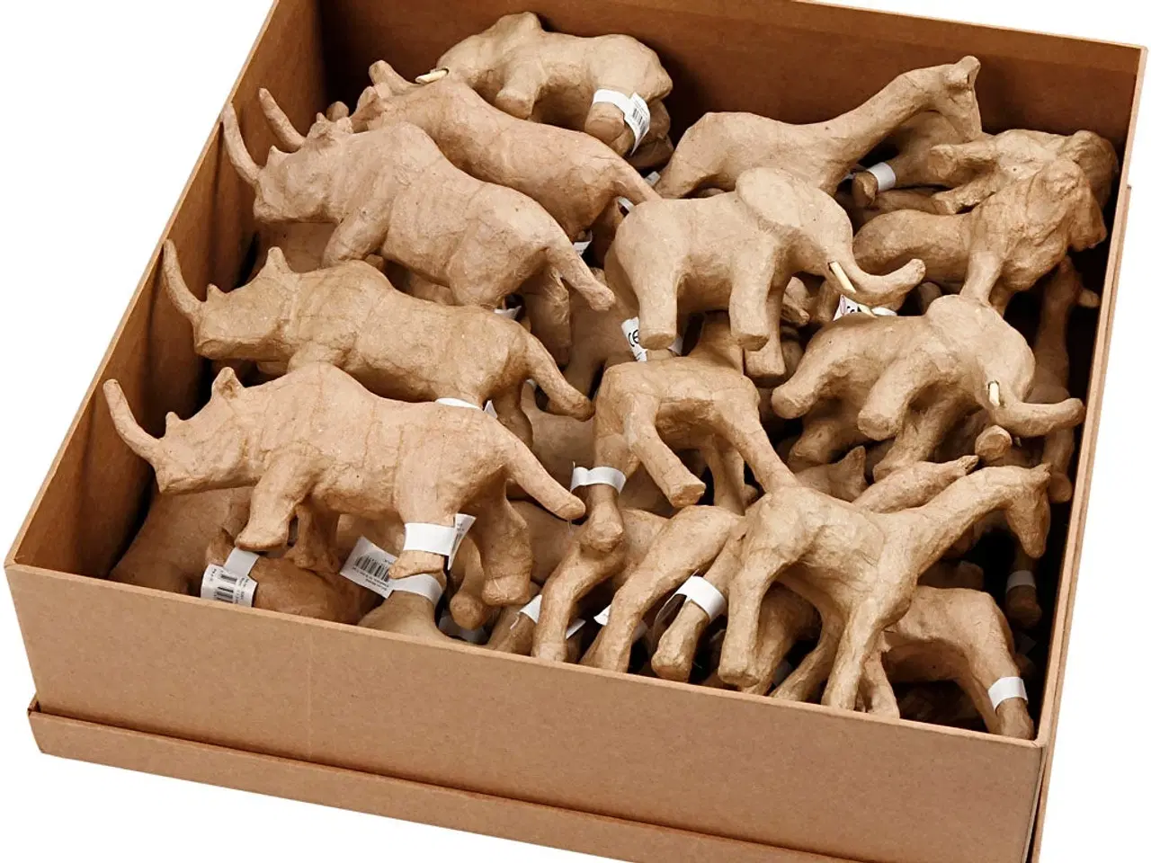 Billede 1 - Savannedyr i papmaché - 32 stk. til leg og dekoration