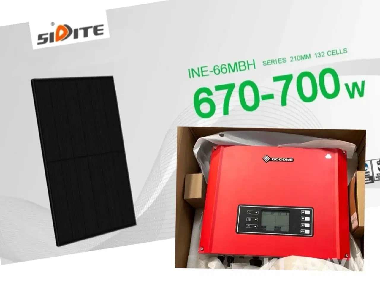 Billede 1 - Solcelle moduler med inverter Solar Module Sidite all Black 700W 8 styk + ny inverter 5000kW