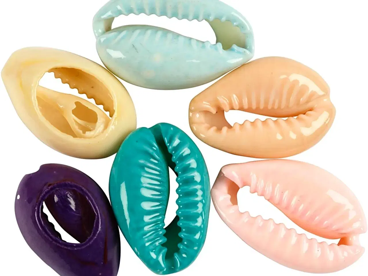 Billede 1 - Muslingeskaller 20 mm - Assorterede Farver, 6 stk.