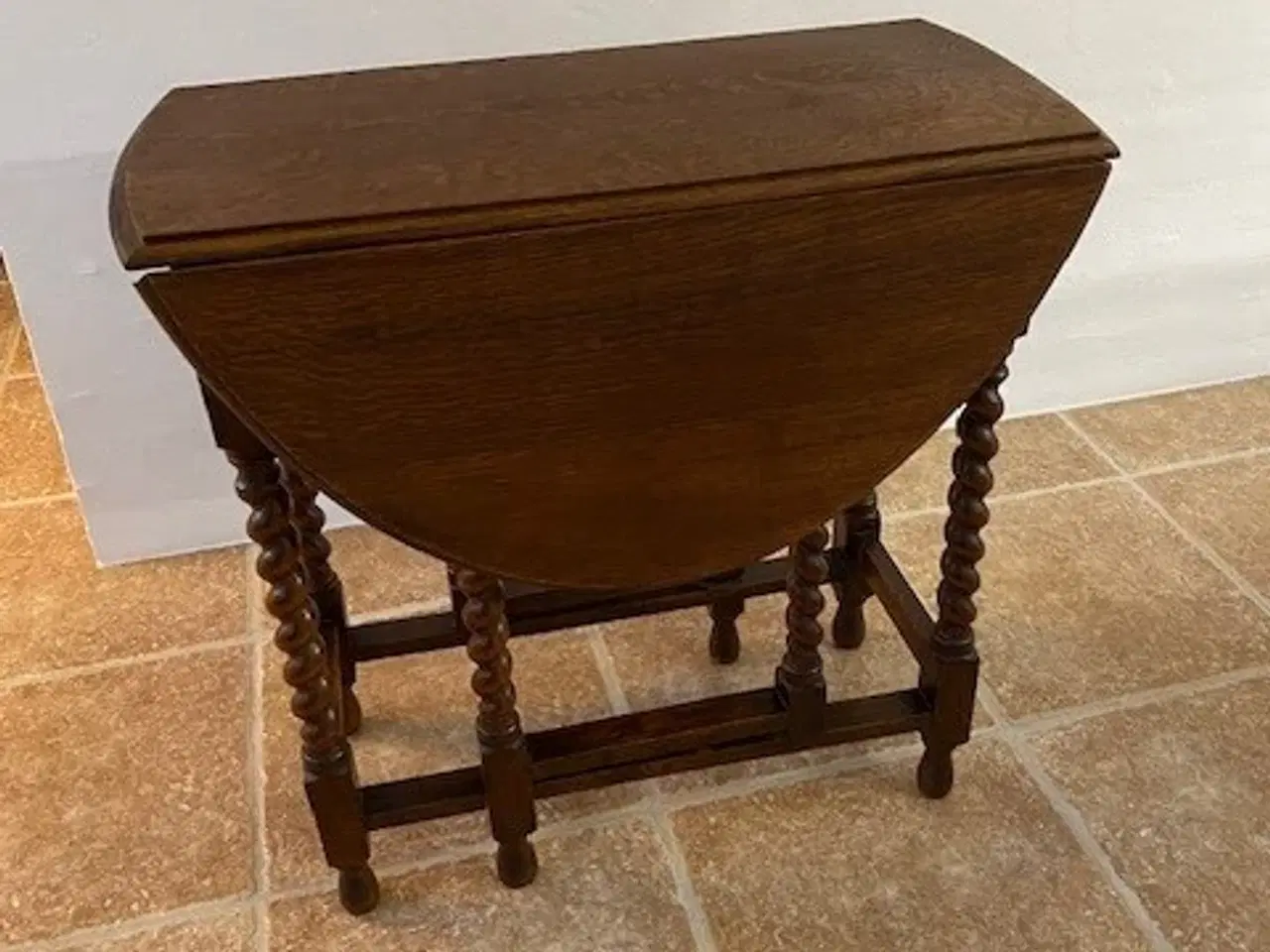 Billede 2 - Antikt engelsk klapbord - massivt mørkt træ  