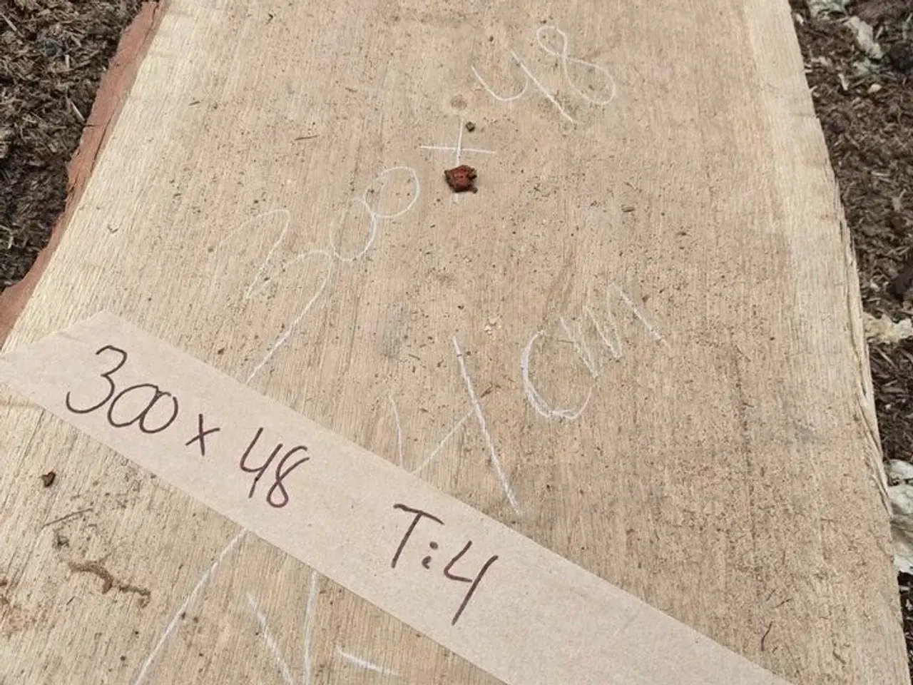 Billede 2 - 1 stk. Egetræsplanke str. 300 x 48 x 4