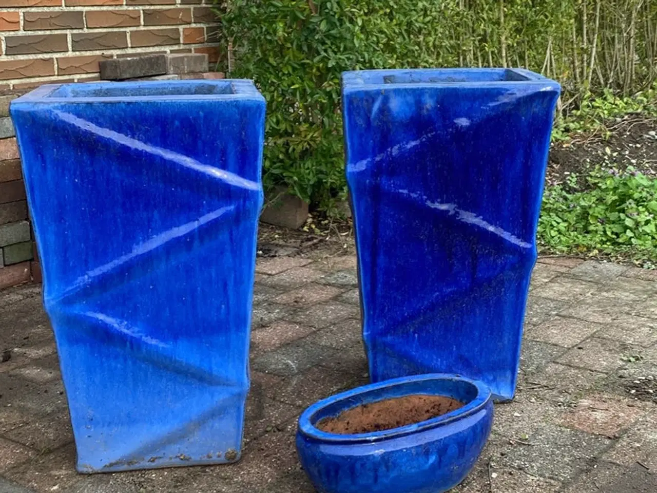 Billede 2 - Høje blå krukker