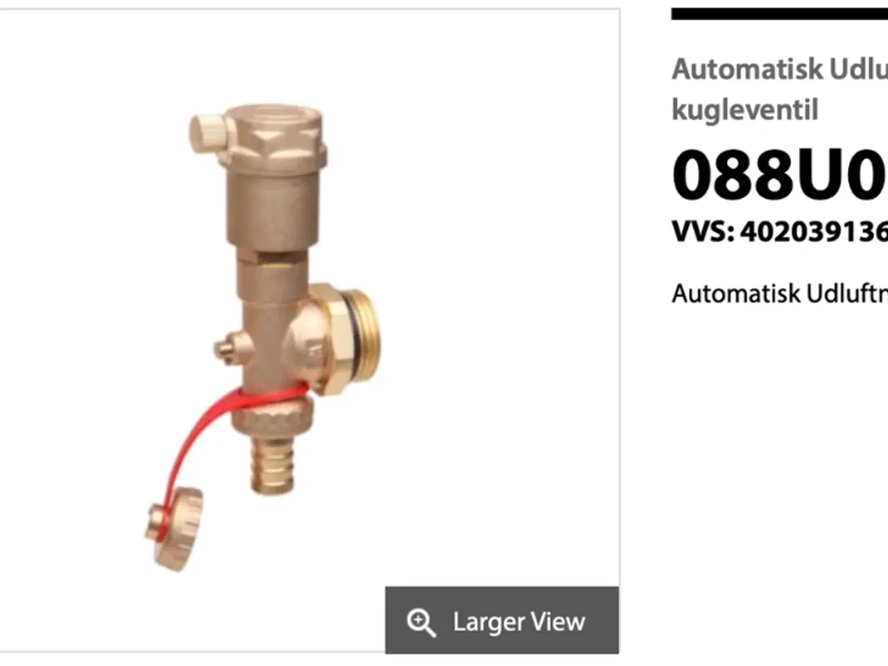 Billede 1 - Automatisk udluftning til Danfoss gulvvarme