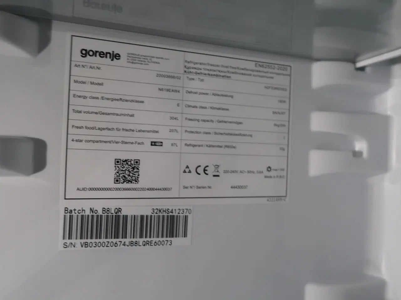 Billede 3 - Køle/fryseskab GORENJE N619EAW4