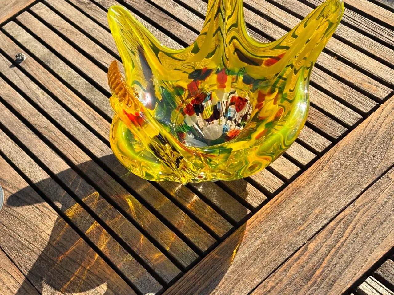Billede 5 - Smuk vintage Murano-style glas-skulptur – gul fugl