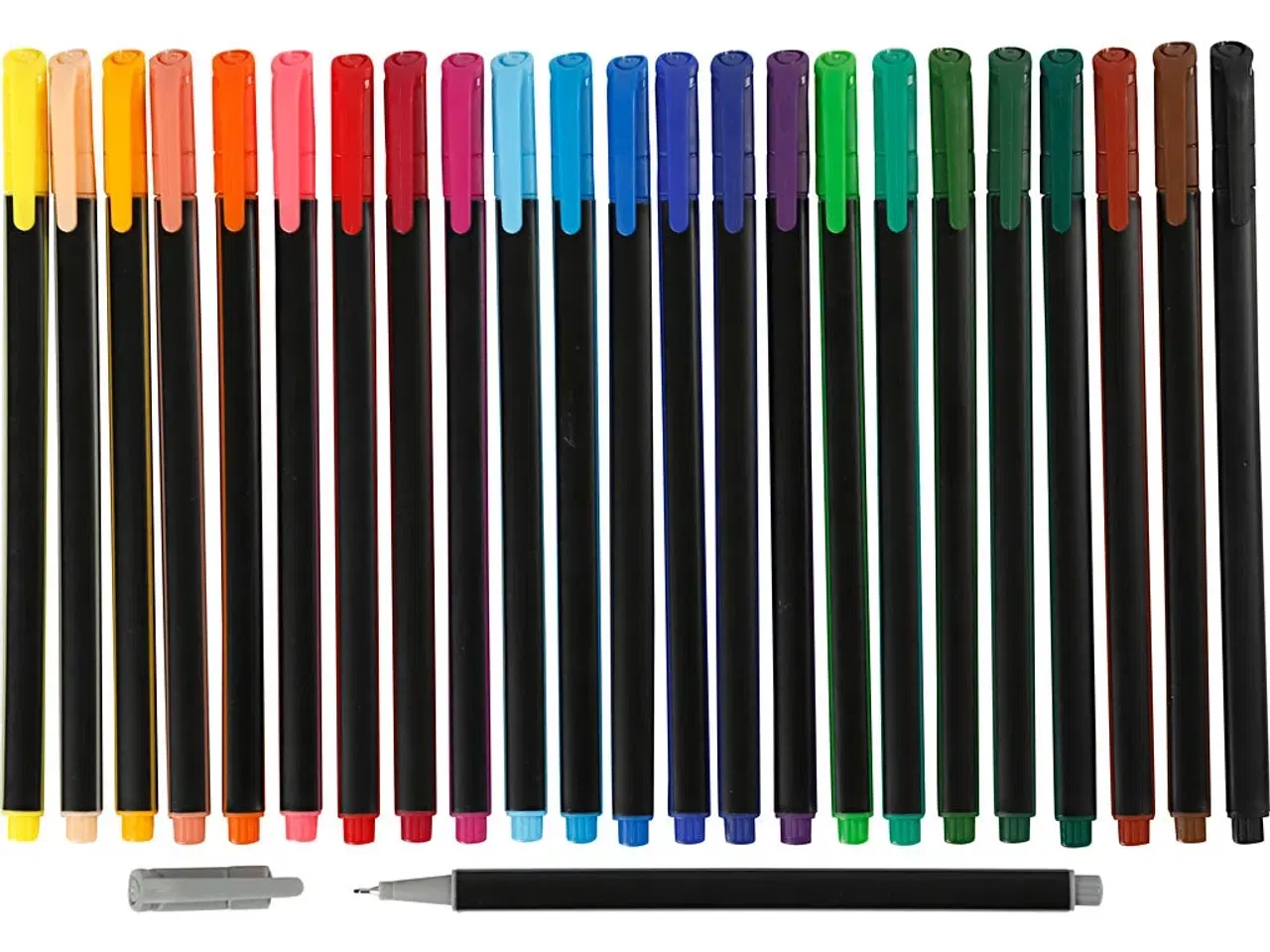 Billede 1 - Colortime Fineliner Tusch, streg 0,6-0,7 mm, ass. farver, 24stk./ 1 pk.