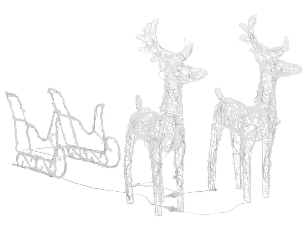 Billede 2 - Rensdyr og kane julefigur 160 LED'er 130 cm akryl