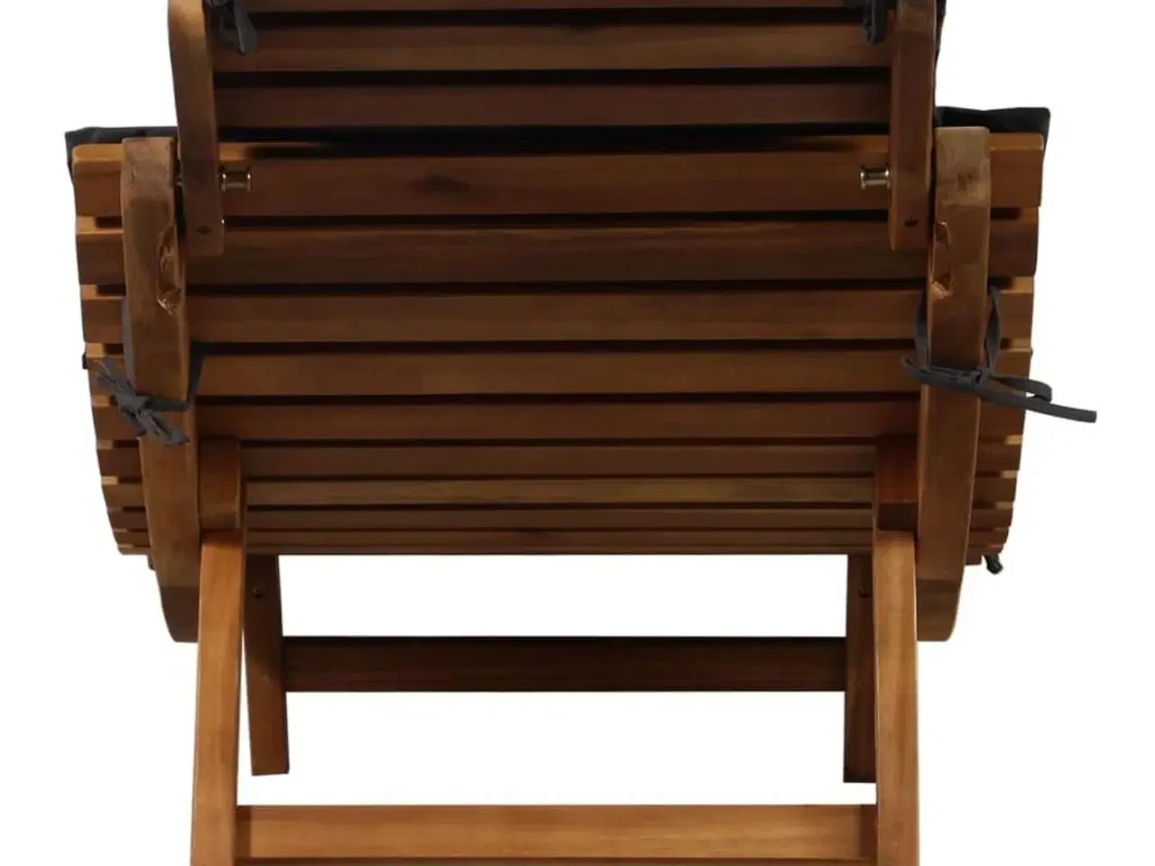 Billede 4 - Liggestol med hynde massivt akacietræ mørkegrå