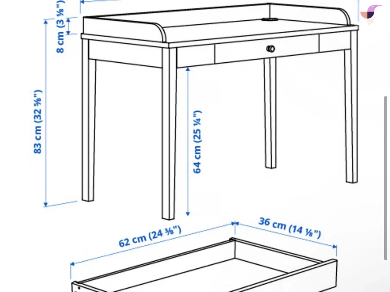 Billede 3 - Makeupbord fra IKEA 