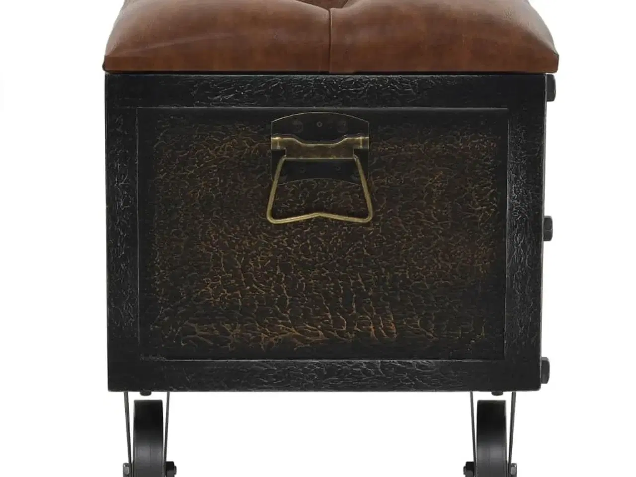 Billede 5 - Opbevaringsbænk 80,5x41x50 cm massivt træ og kunstlæder