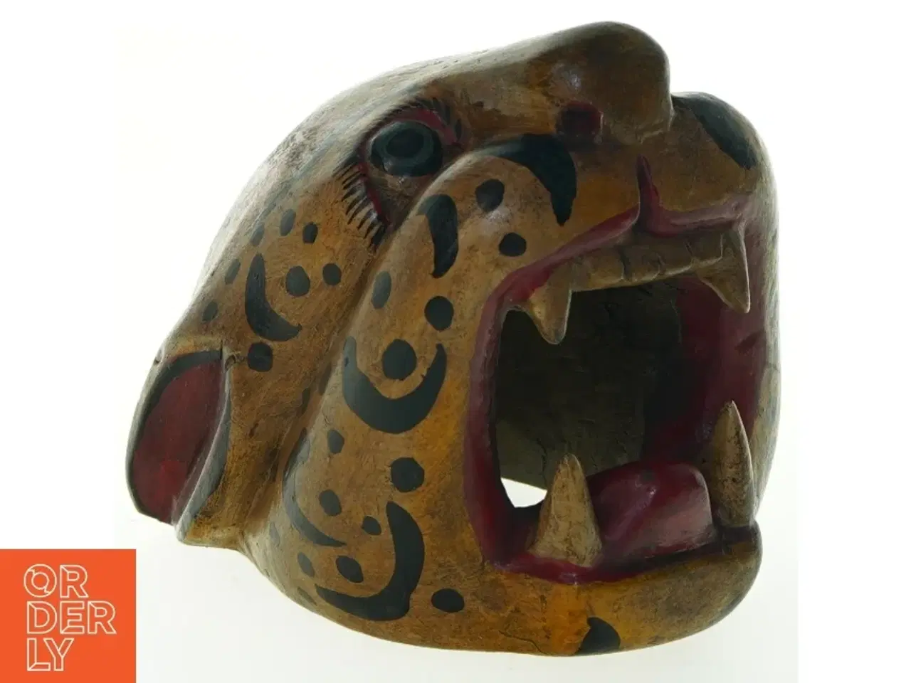 Billede 1 - Træmaske, leopard (str. 15x18x14 cm)
